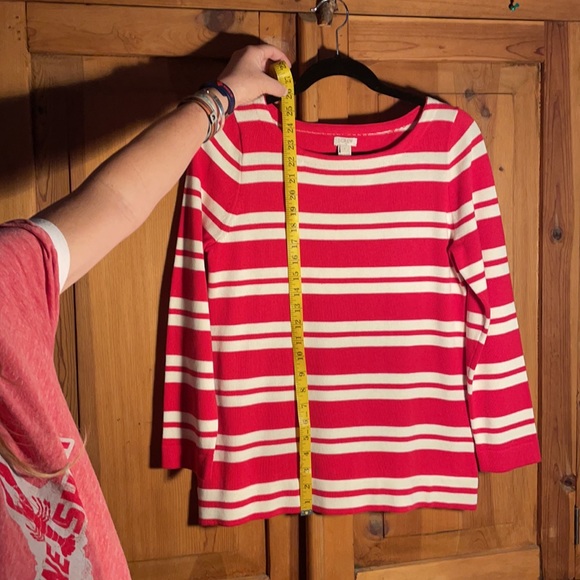 J Crew stripe sweater, red and cream, gorgeous - Picture 6 of 8